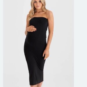 Legoe Heritage Margot Split Midi Dress Size 1 US 4 / 6 Black Modern Minimalist